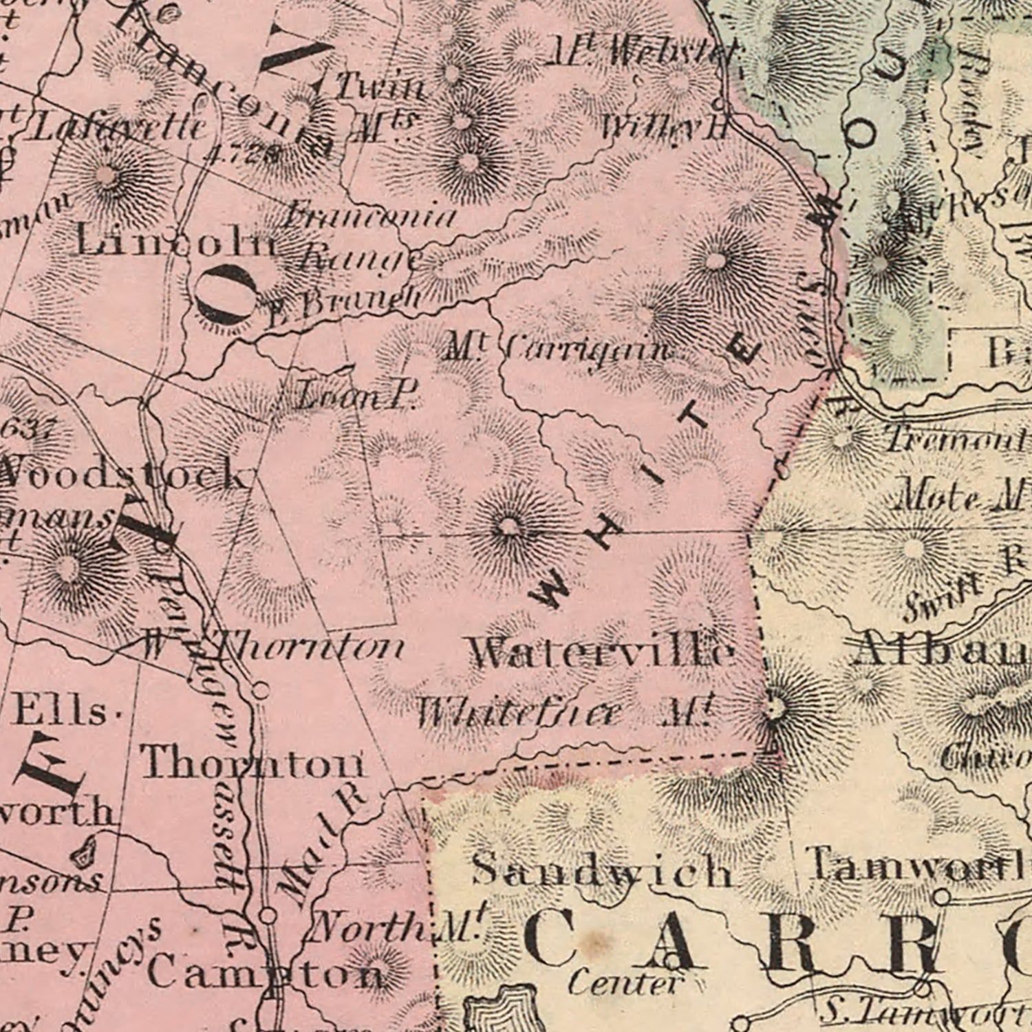 Vintage Map of New Hampshire 1861