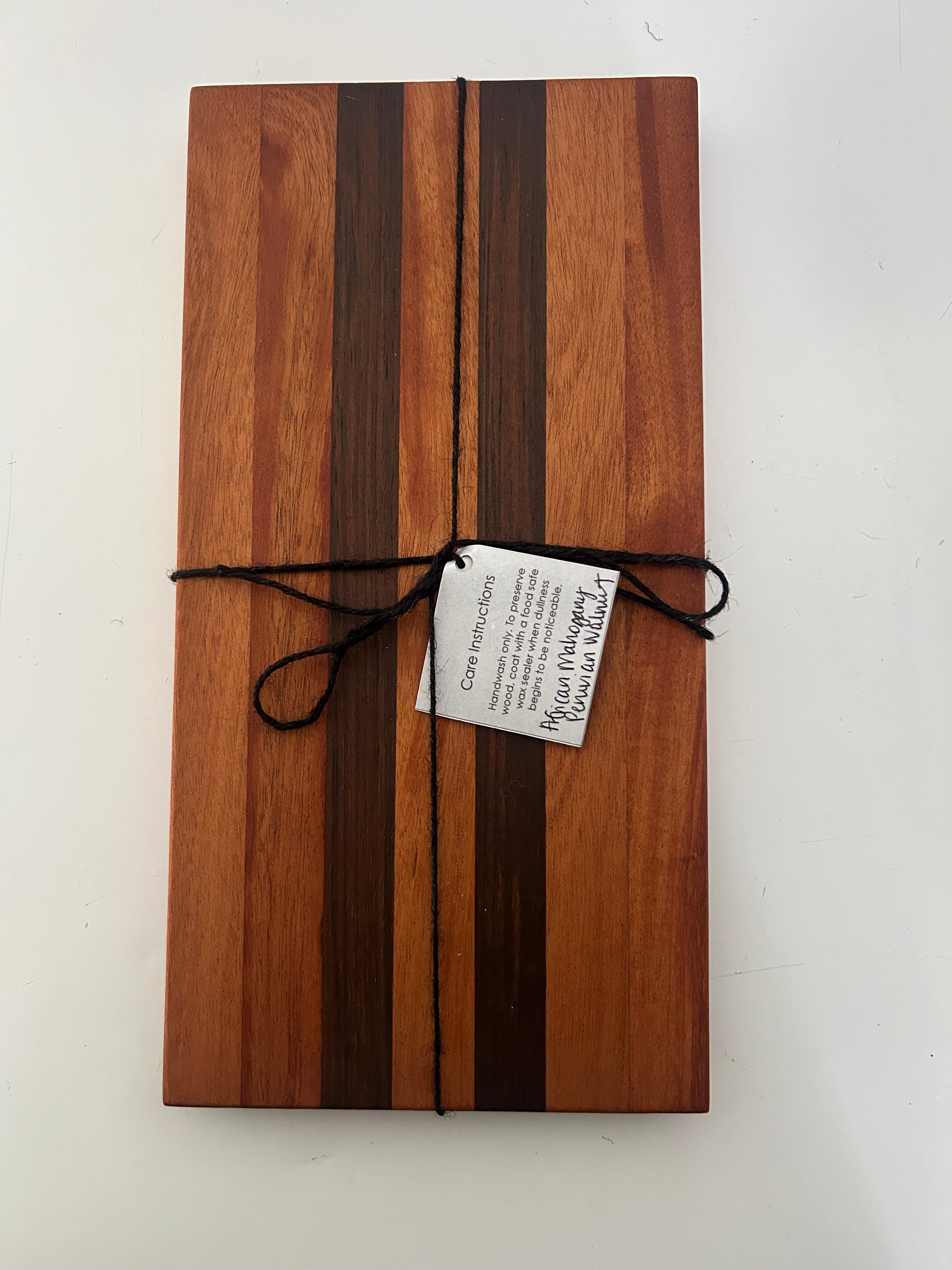 African Mahogany & Peruvian Walnut Striped Cutting Board