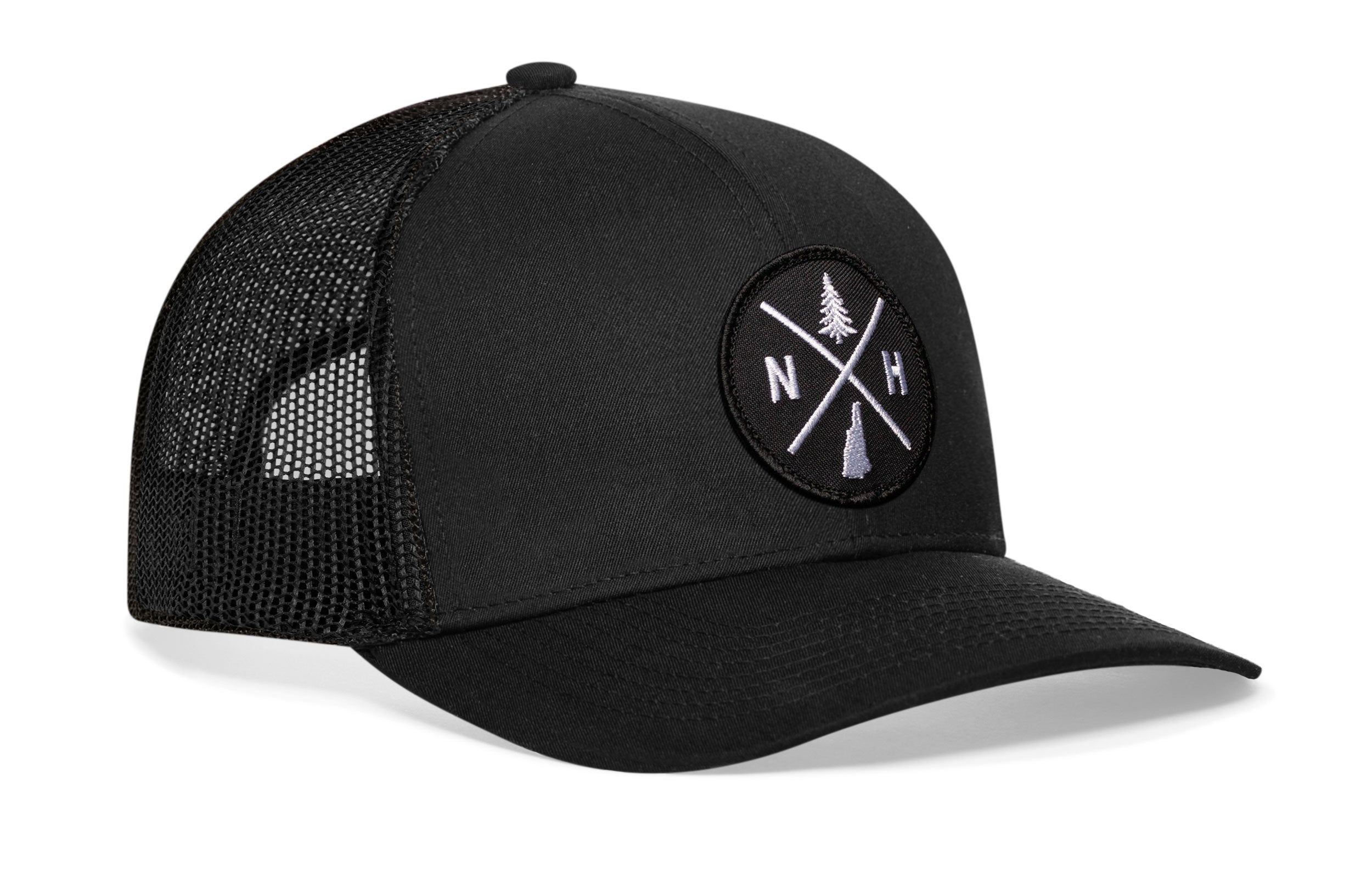 New Hampshire Trucker Hat  |  Black NH X Snapback
