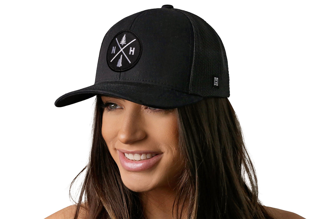 New Hampshire Trucker Hat  |  Black NH X Snapback