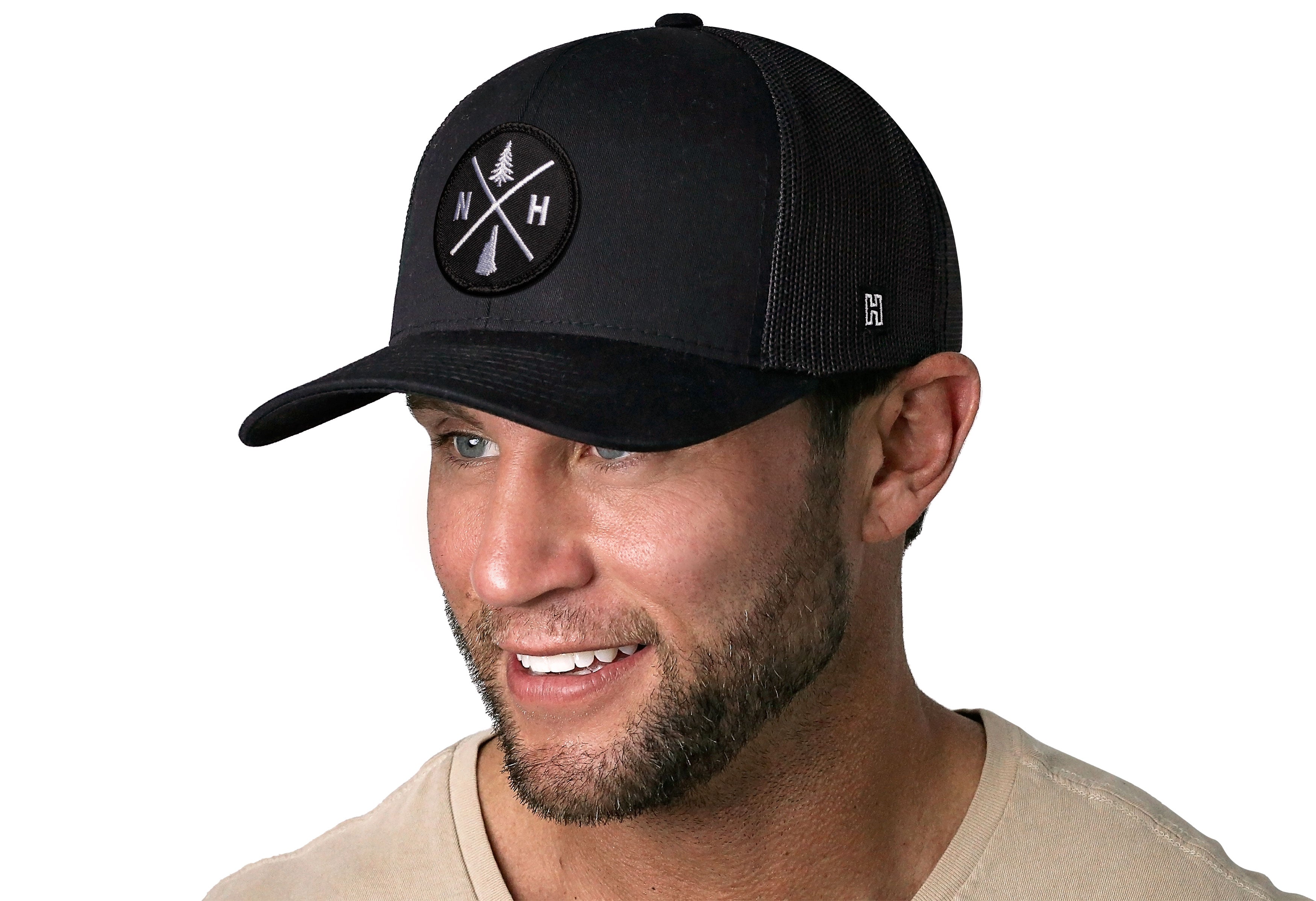 New Hampshire Trucker Hat  |  Black NH X Snapback